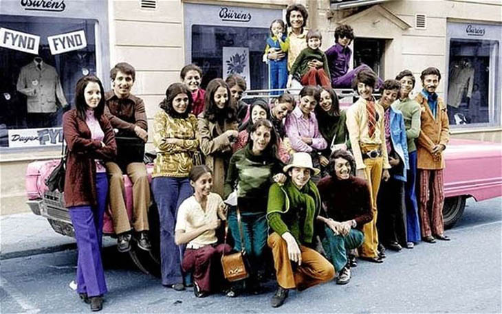 A young Osama Bin Laden with his family in Sweden during the 1970s